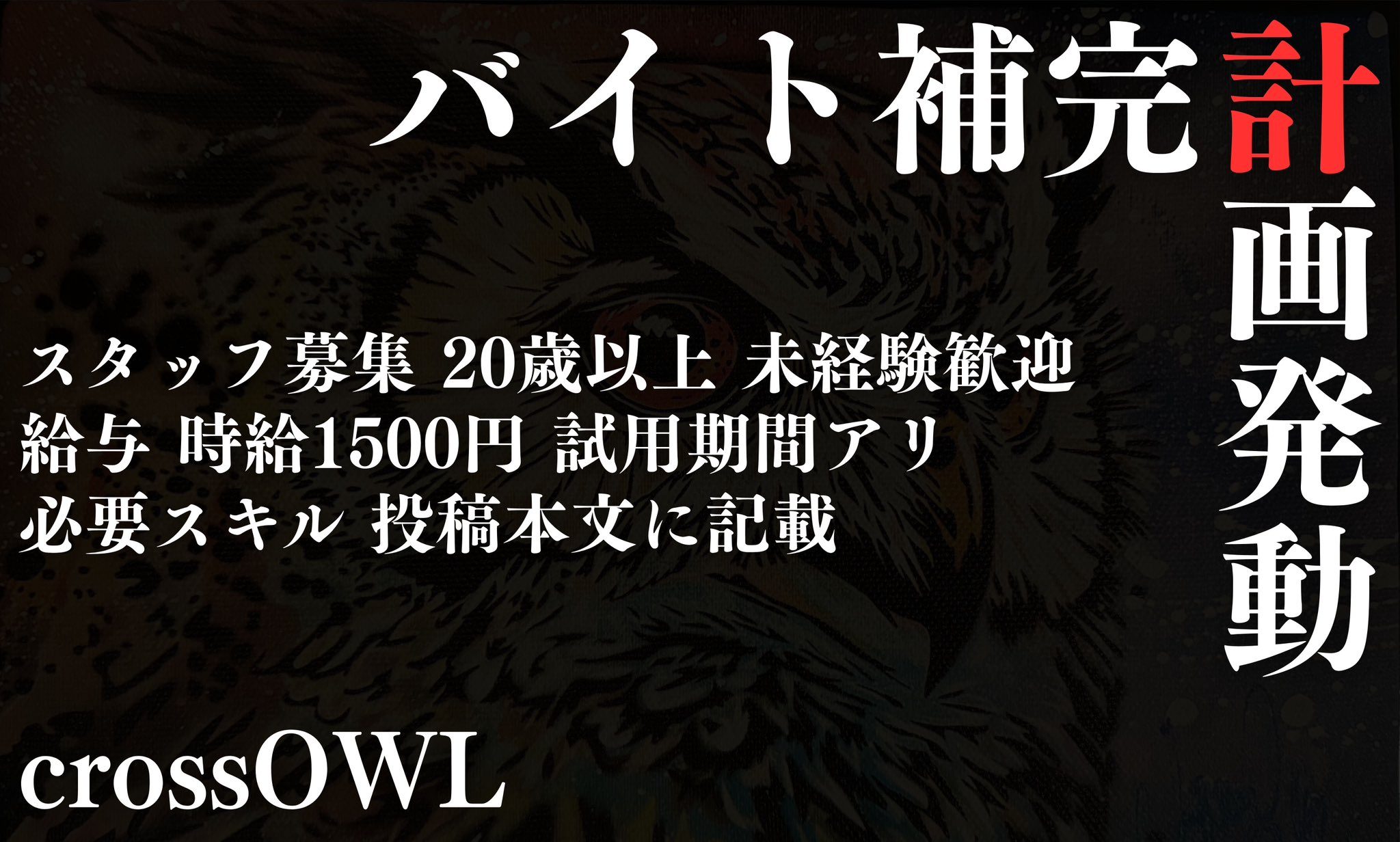 ＼🦉バイト補充計画発動🦉／